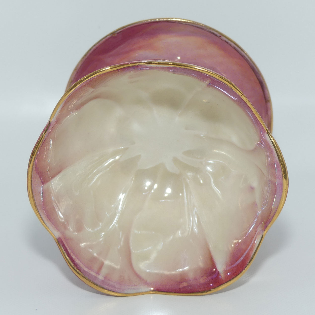 Wembley Pottery | Harlequin Lustre Comport | Pink