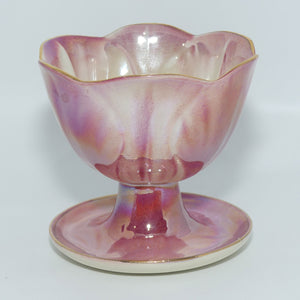 Wembley Pottery | Harlequin Lustre Comport | Pink