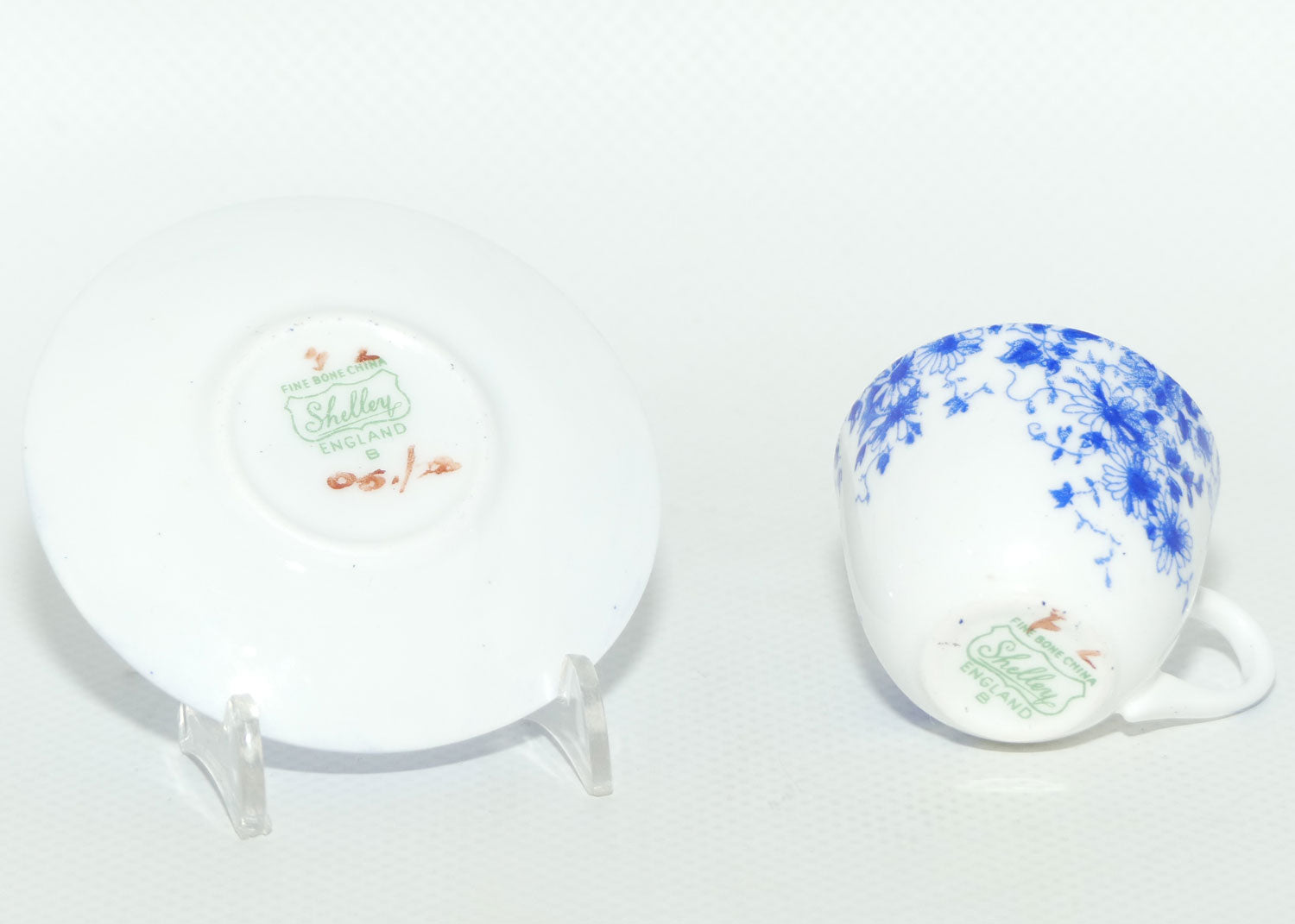 Shelley Westminster shape miniature Dainty Blue duo