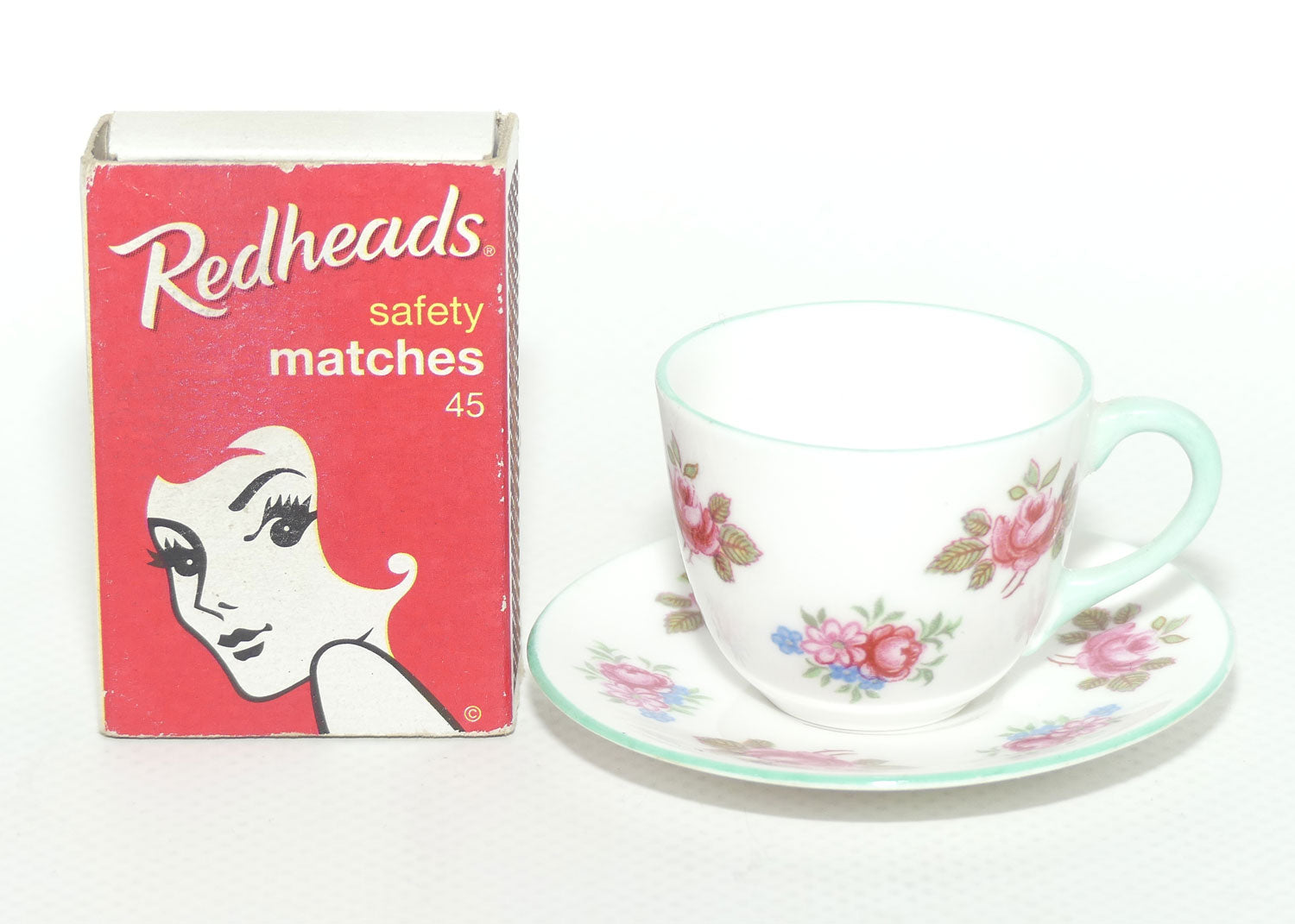 Shelley Westminster shape miniature Rosebud duo