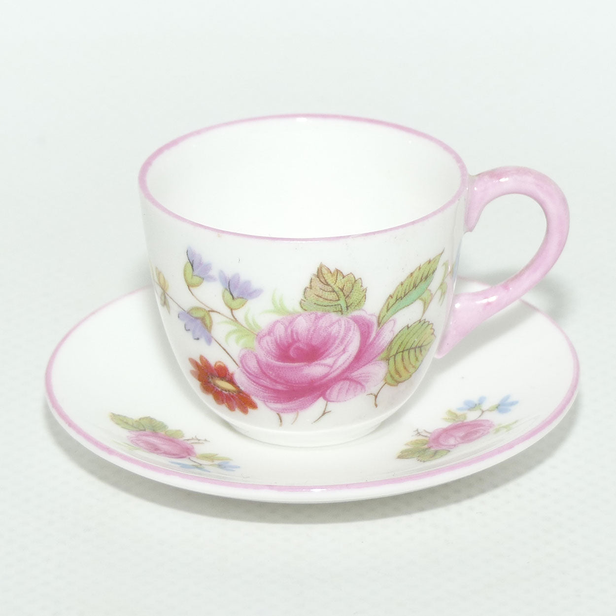 Shelley Westminster shape miniature Rose and Red Daisy duo