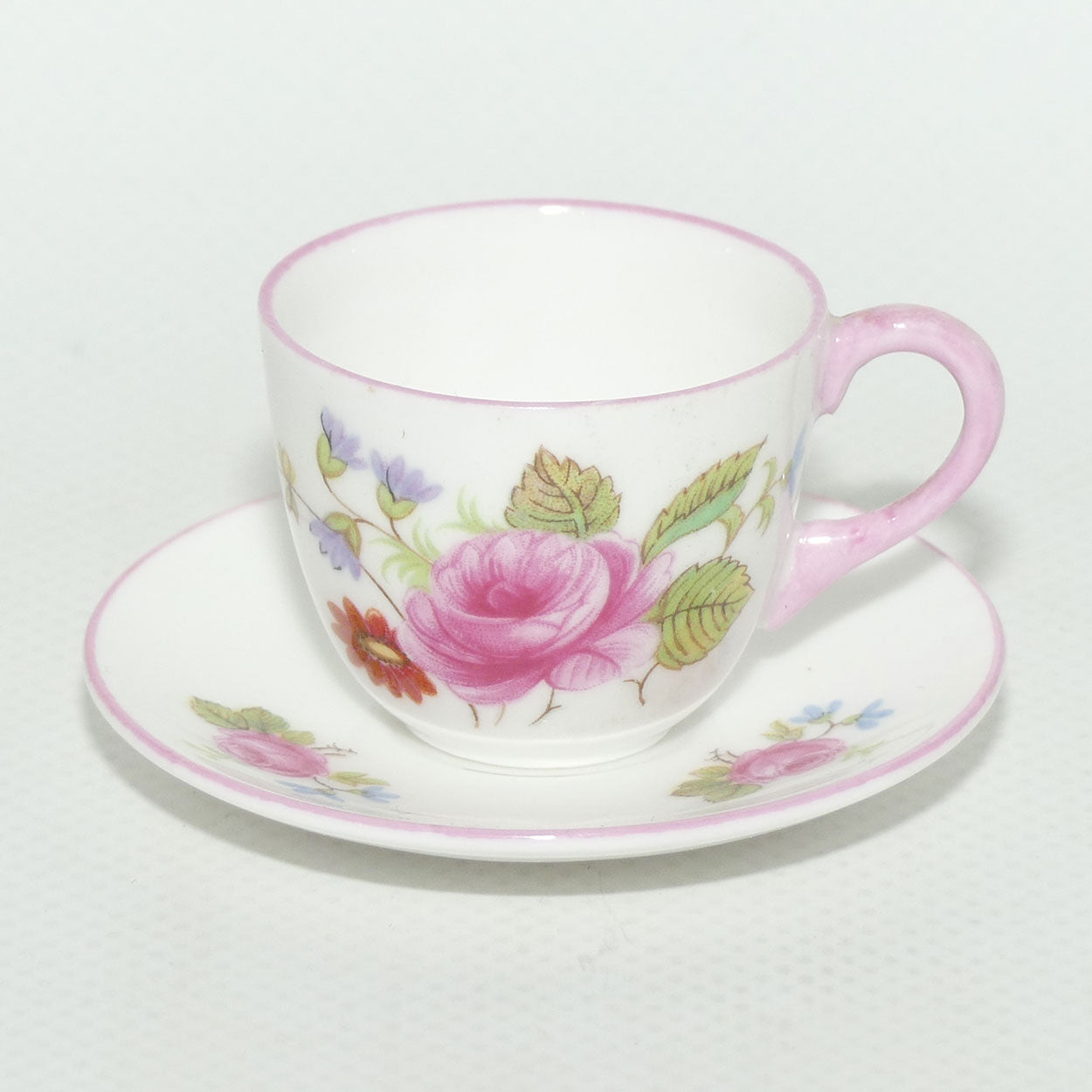 Shelley Westminster shape miniature Rose and Red Daisy duo