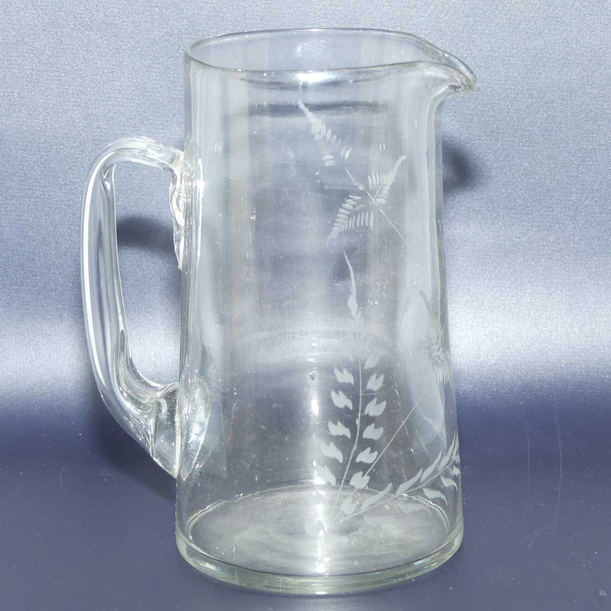 Victorian era Wheel Cut clear glass water jug