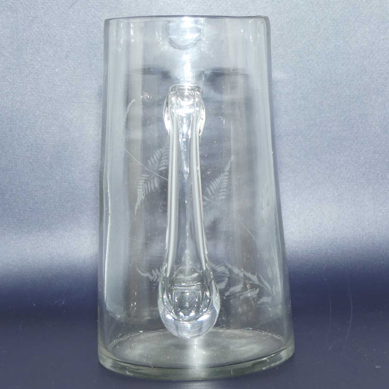 Victorian era Wheel Cut clear glass water jug