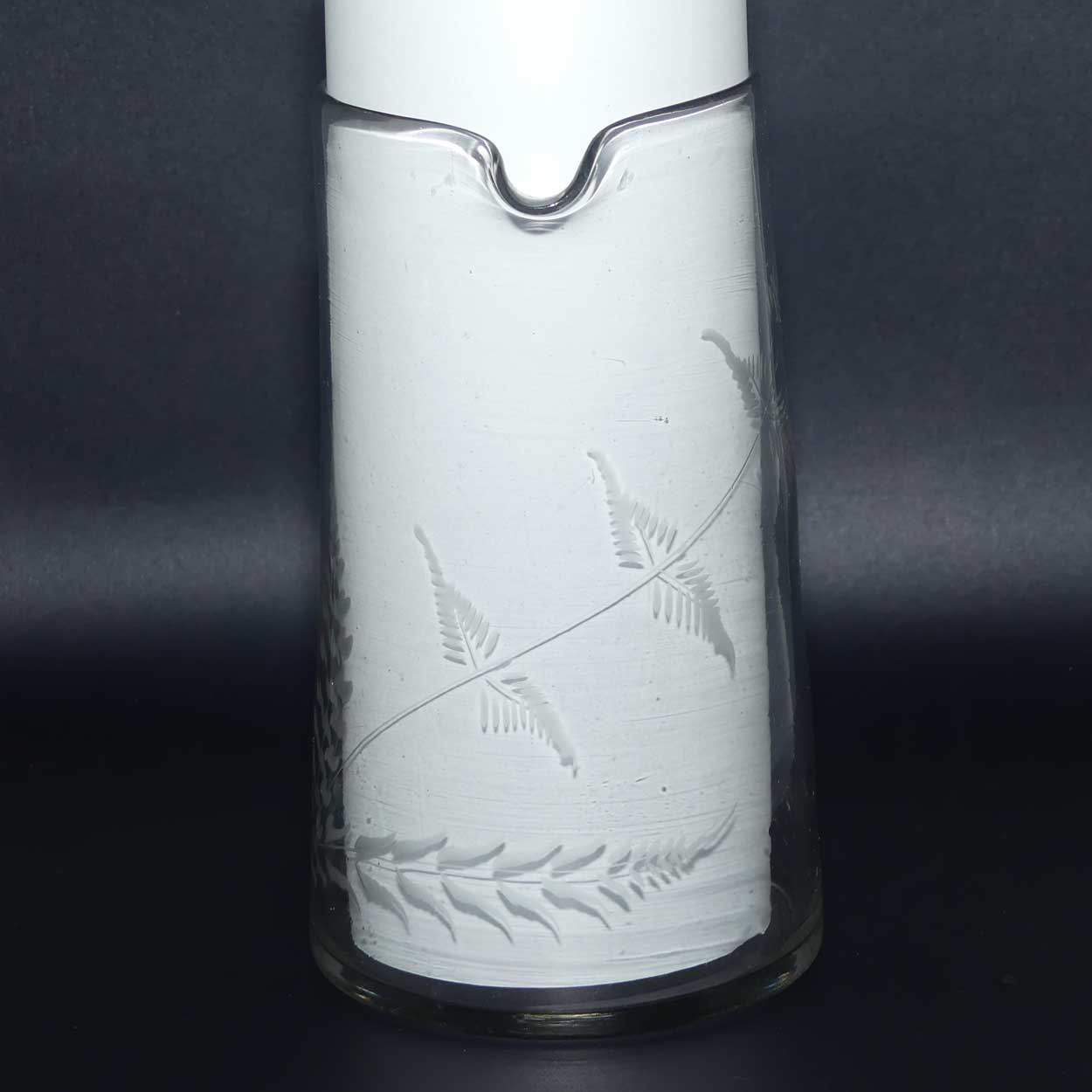 Victorian era Wheel Cut clear glass water jug