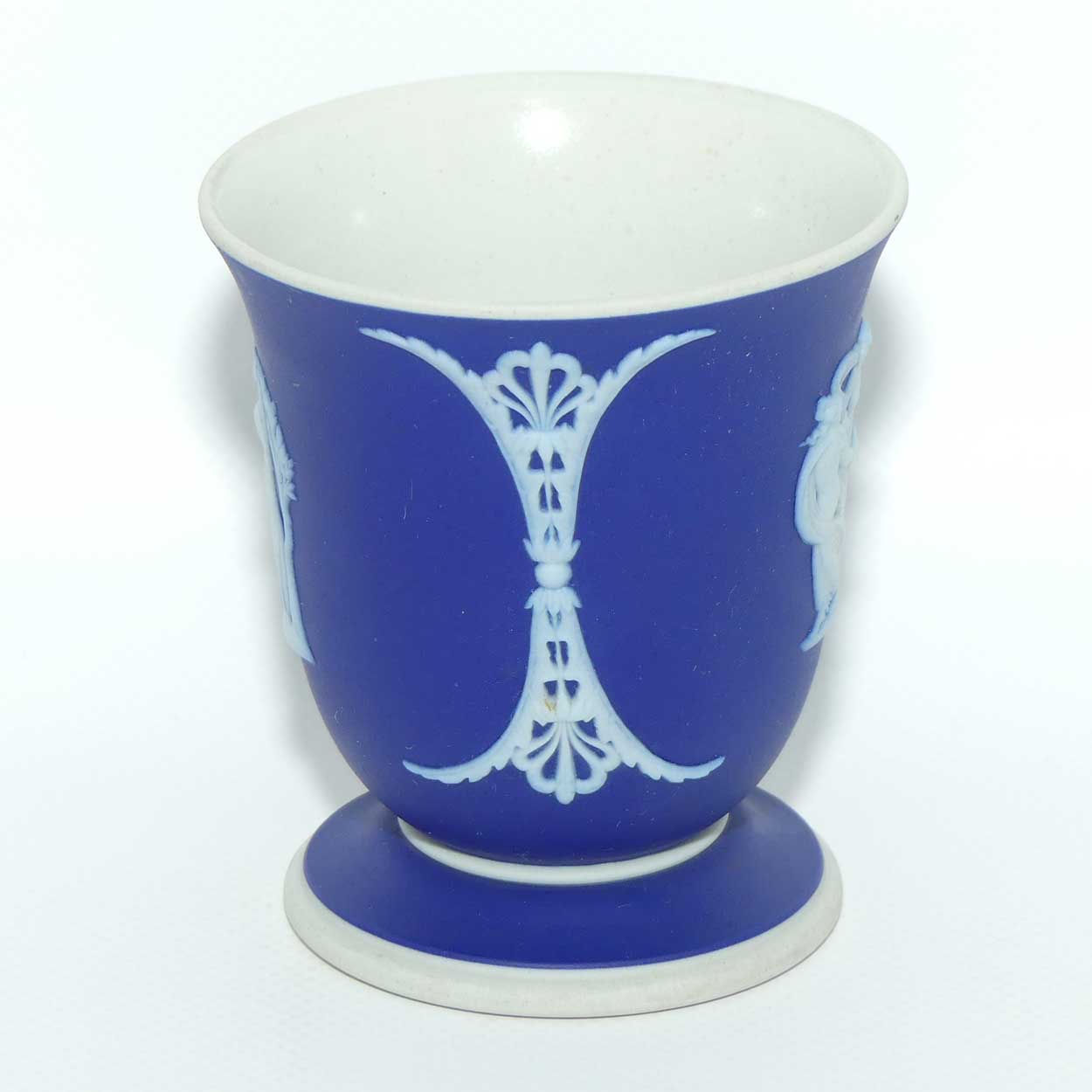Wedgwood Jasper | White on Portland Blue bud vase | Watering Pegasus and Three Graces