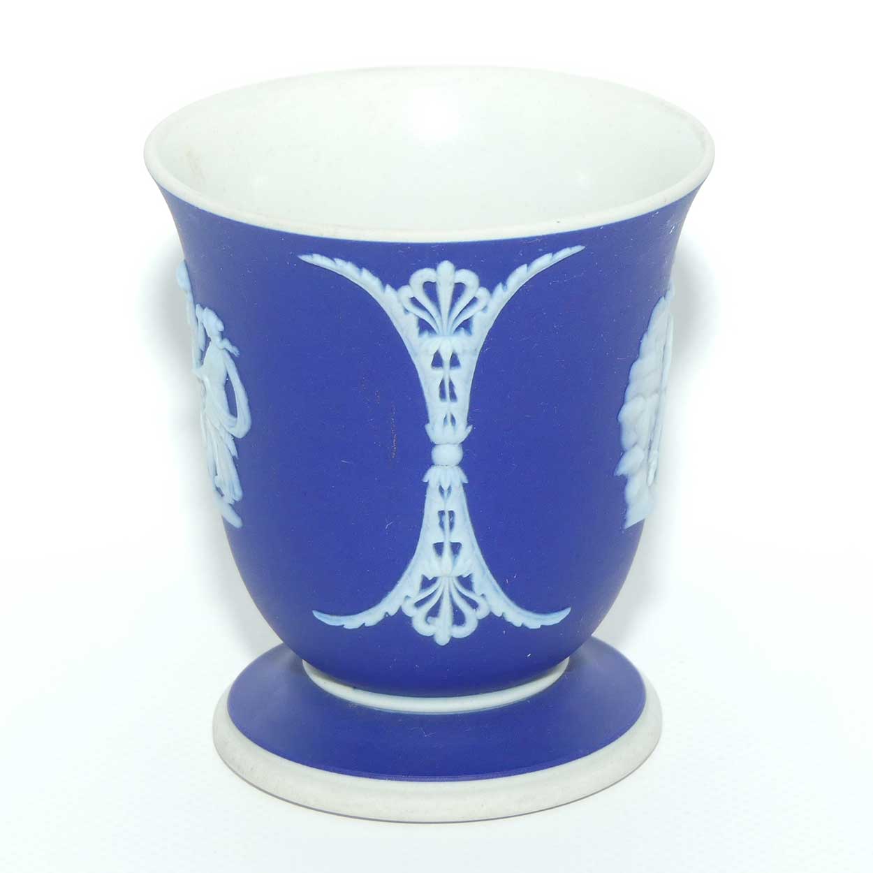 Wedgwood Jasper | White on Portland Blue bud vase | Watering Pegasus and Three Graces