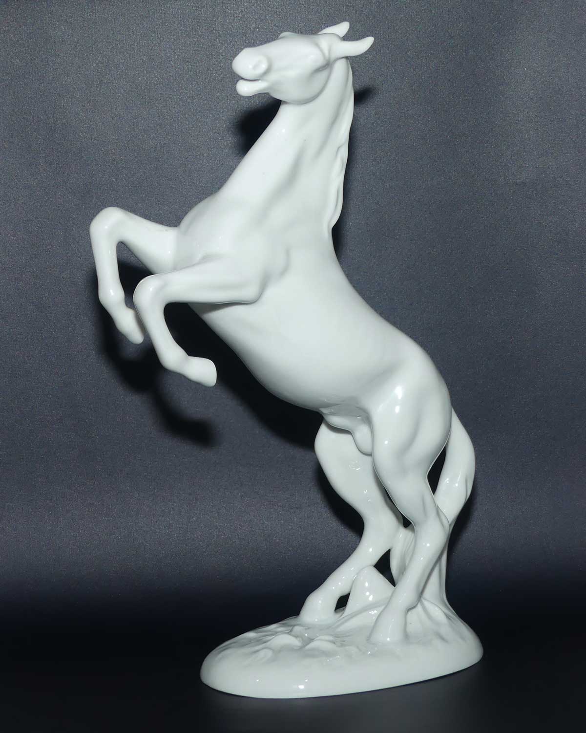 Royal Dux Bohemia Rearing Horse | White