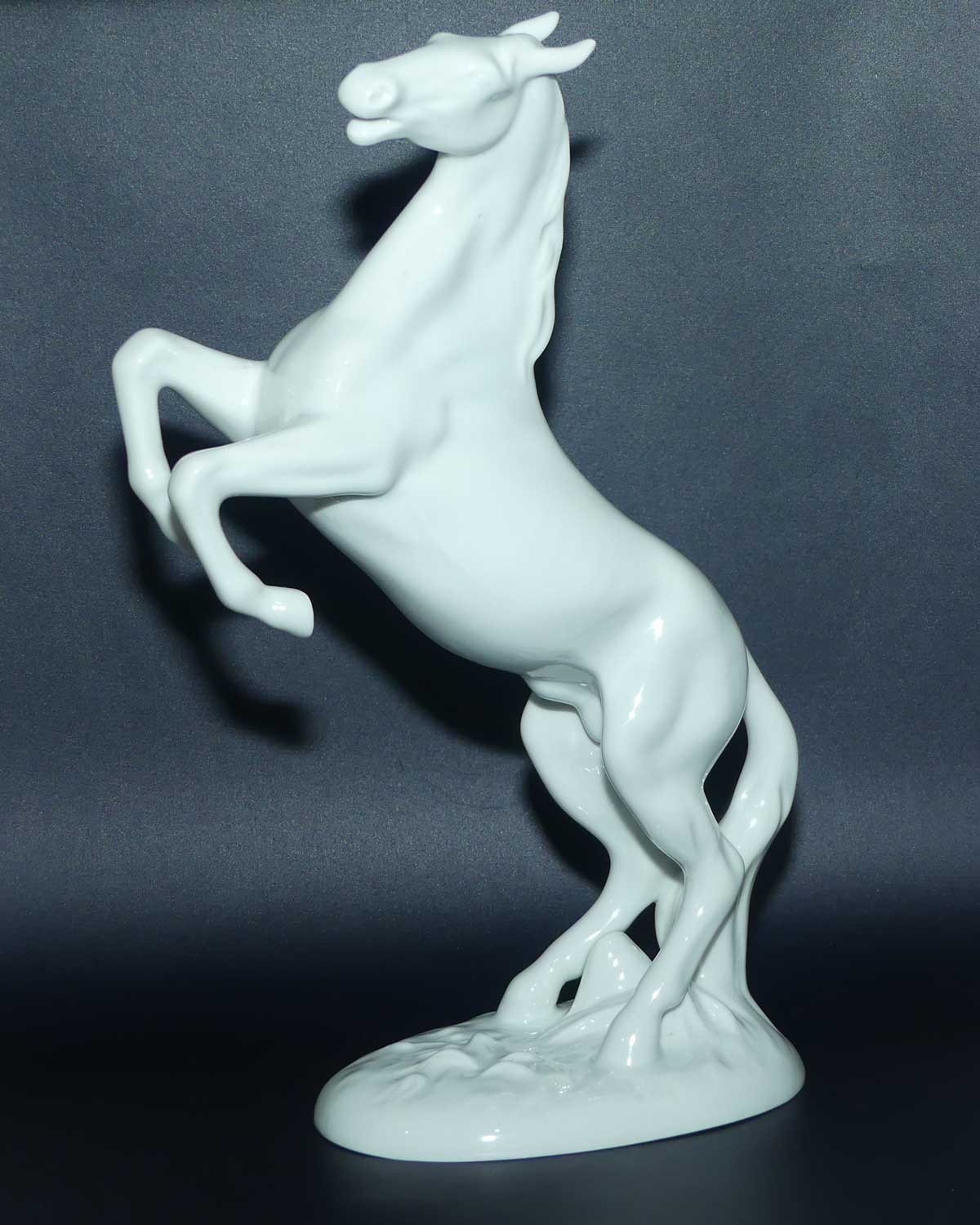 Royal Dux Bohemia Rearing Horse | White