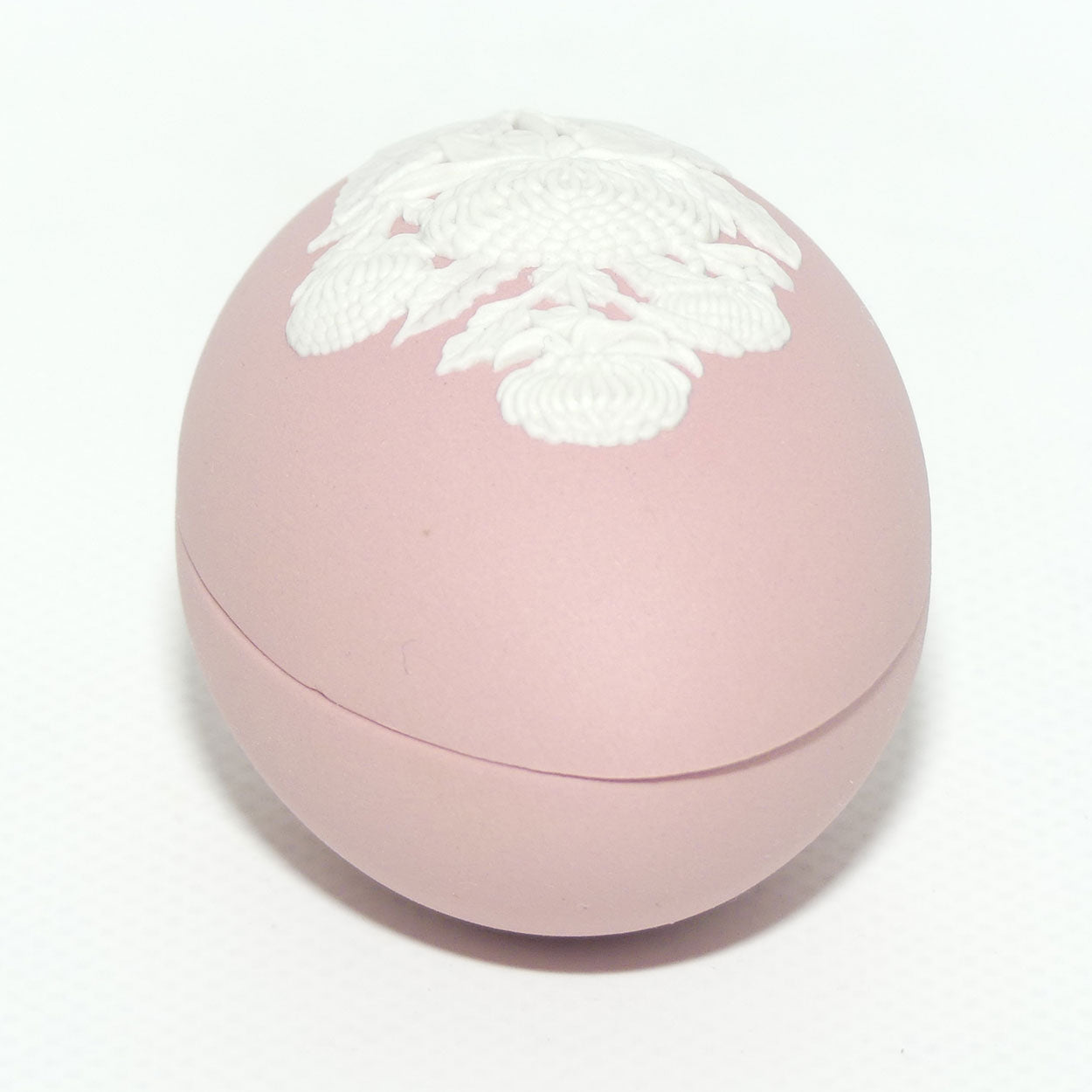 Wedgwood Jasper | Australian Flora | White on Pink | Waratah Egg shape trinket box