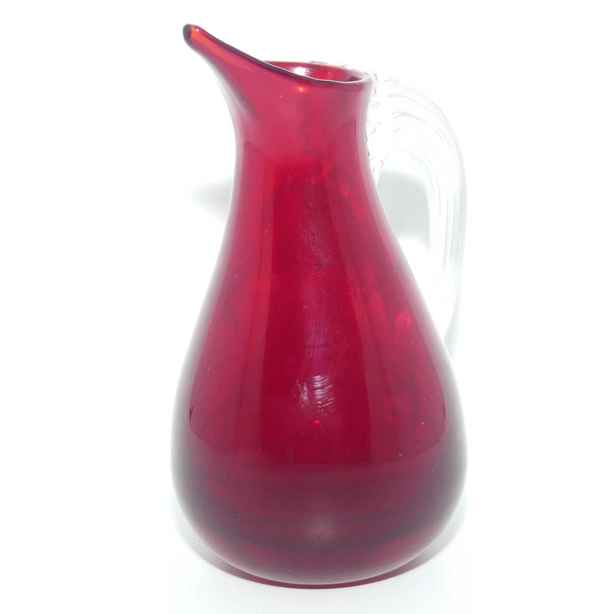 Whitefriars #9419 Ruby Glass jug with Sparrow Beak pourer