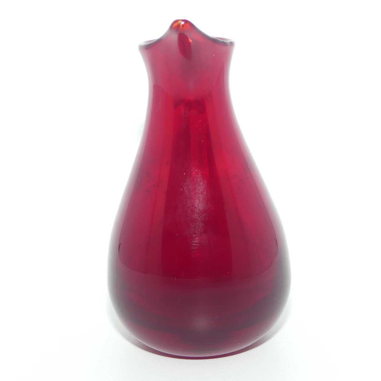 Whitefriars #9419 Ruby Glass jug with Sparrow Beak pourer
