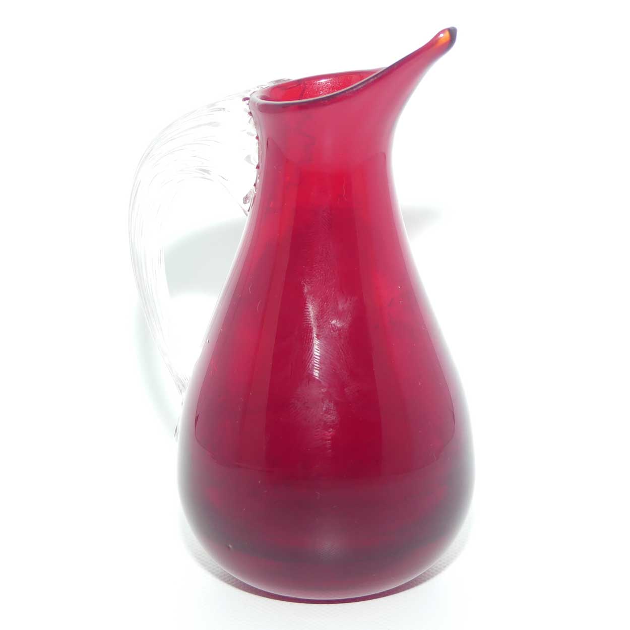 Whitefriars #9419 Ruby Glass jug with Sparrow Beak pourer