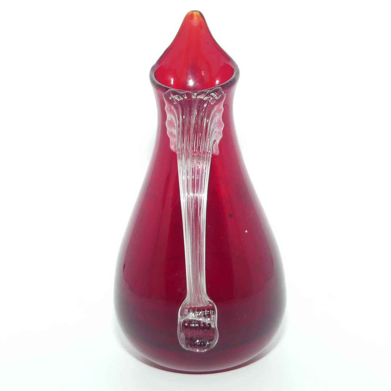 Whitefriars #9419 Ruby Glass jug with Sparrow Beak pourer