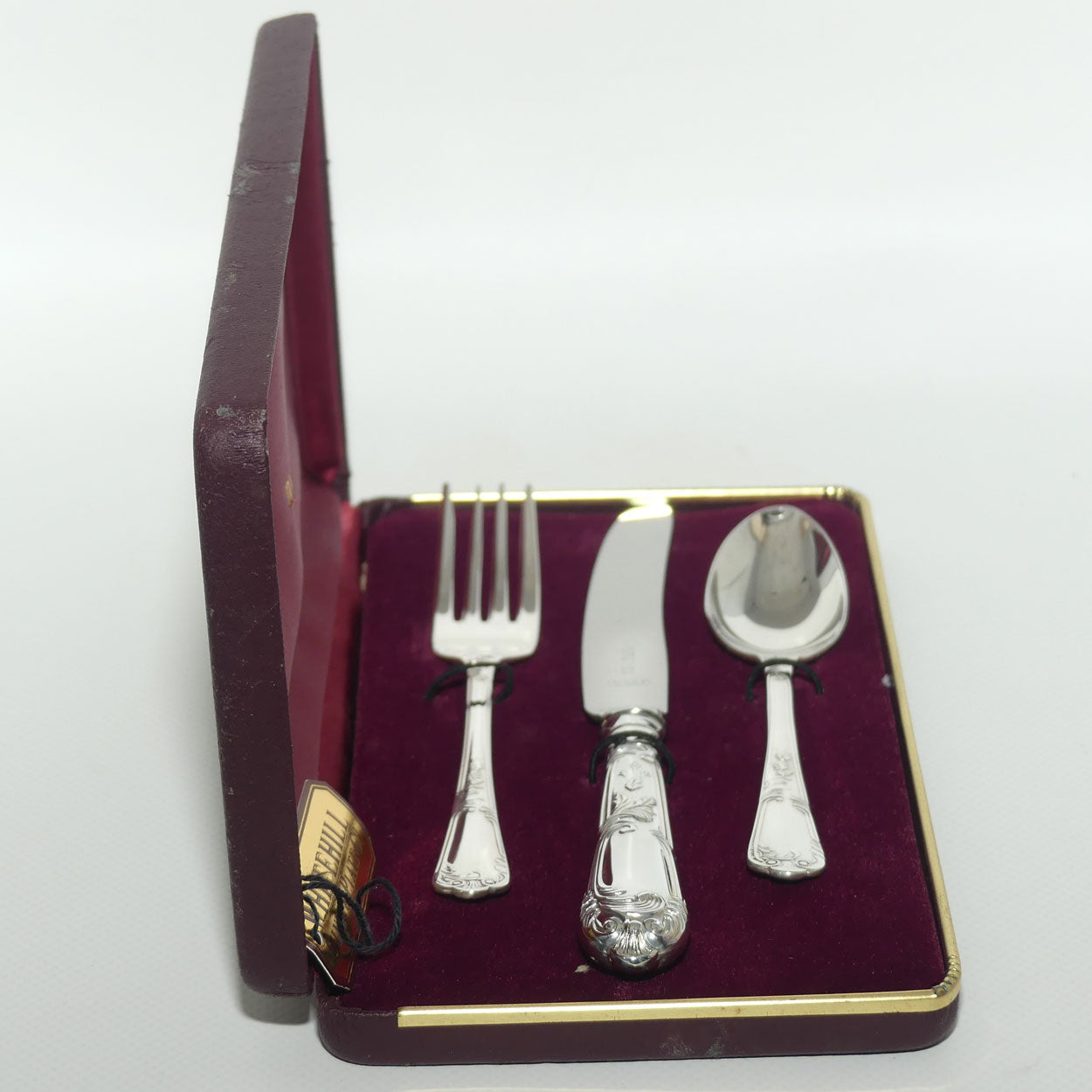Boxed 3 piece Silver Plate Christening Set | Whitehill Silver Plate
