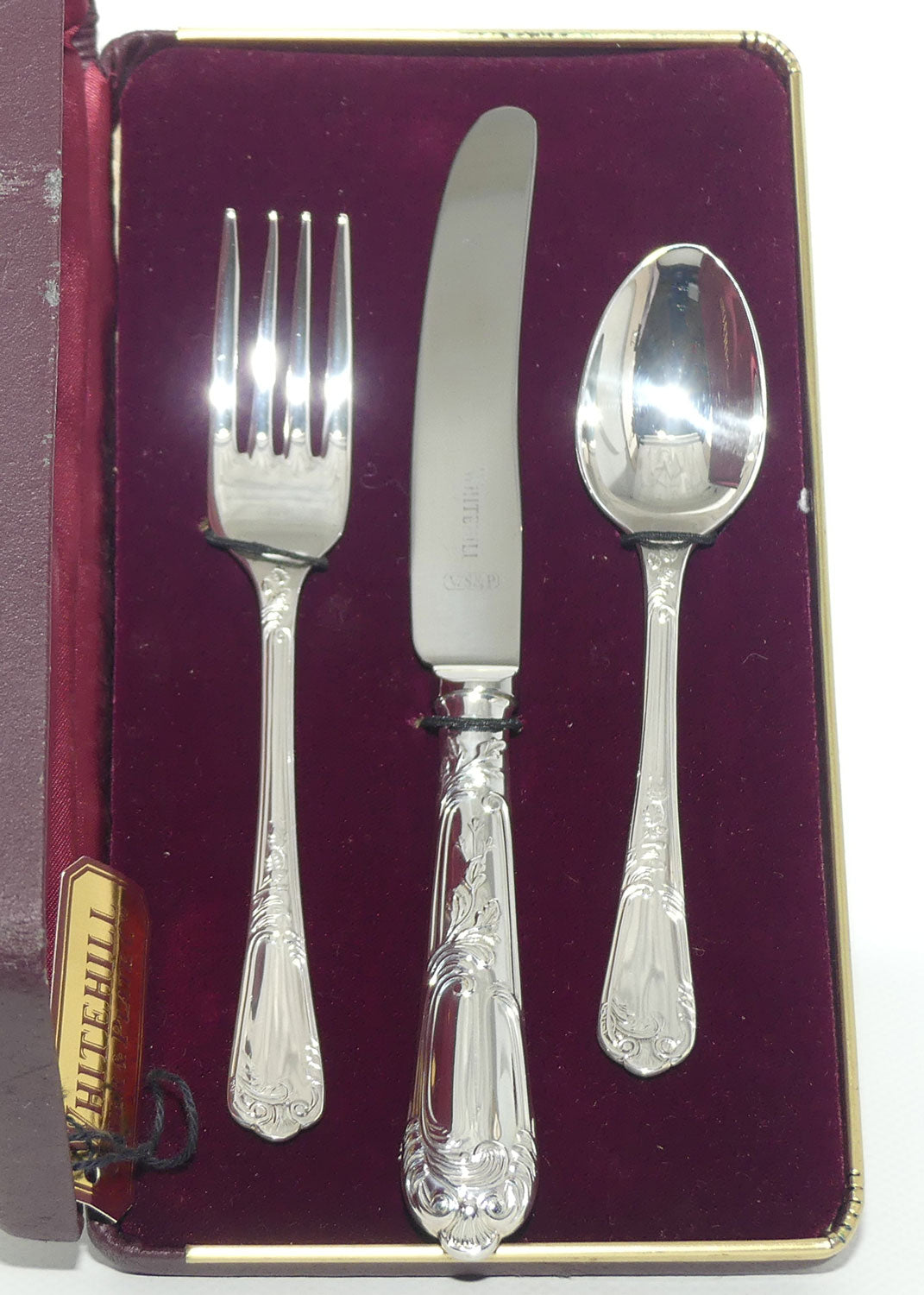Boxed 3 piece Silver Plate Christening Set | Whitehill Silver Plate