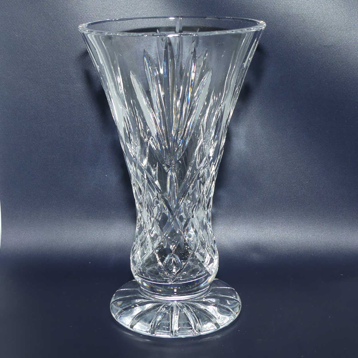 Bohemian Crystal vase | flaired shape with wide base | 24cm