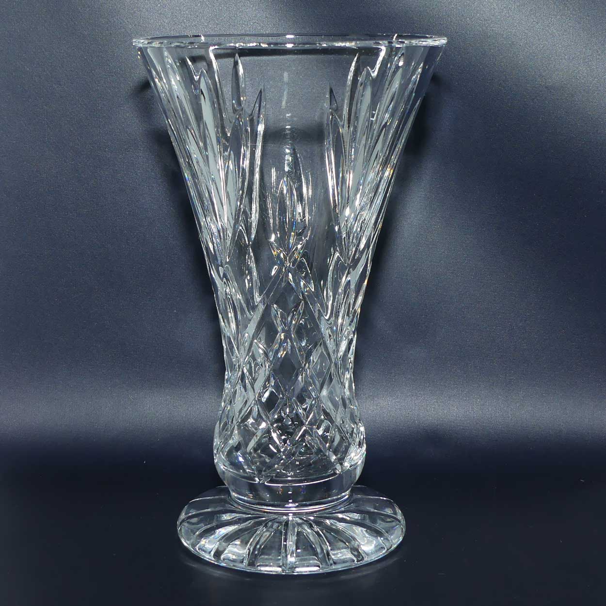 Bohemian Crystal vase | flaired shape with wide base | 24cm