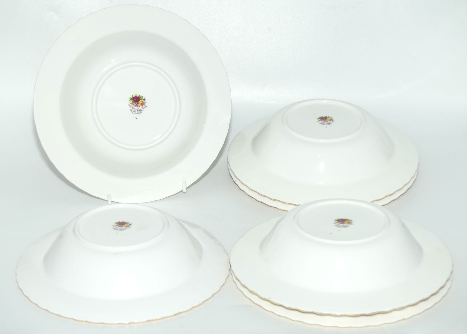 Royal Albert Bone China England Old Country Roses Wide Rim Bowl | Set of 6 | Early Backstamp