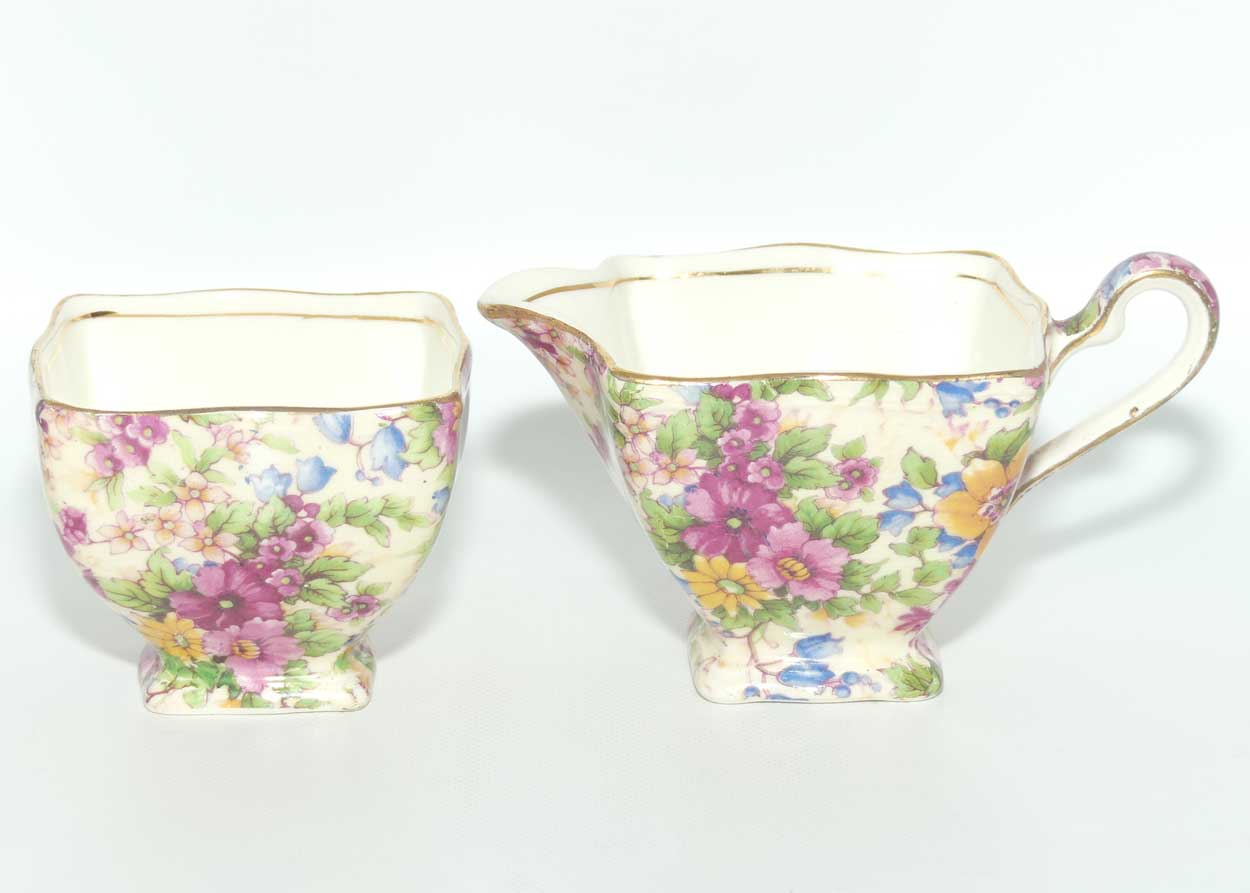 Royal Winton Chintz milk and sugar | Cheadle pattern | Ascot shape