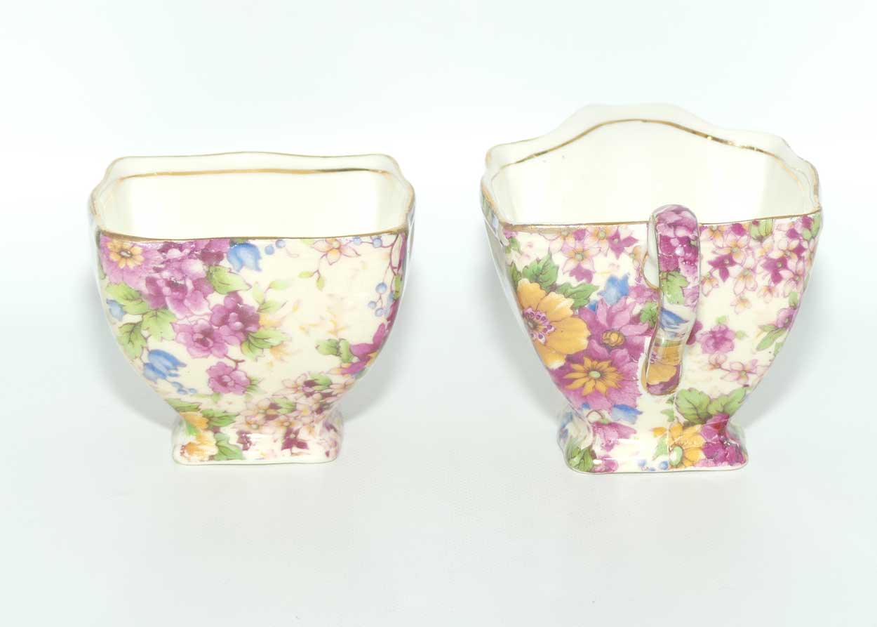 Royal Winton Chintz milk and sugar | Cheadle pattern | Ascot shape