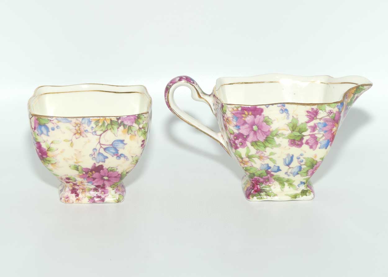 Royal Winton Chintz milk and sugar | Cheadle pattern | Ascot shape