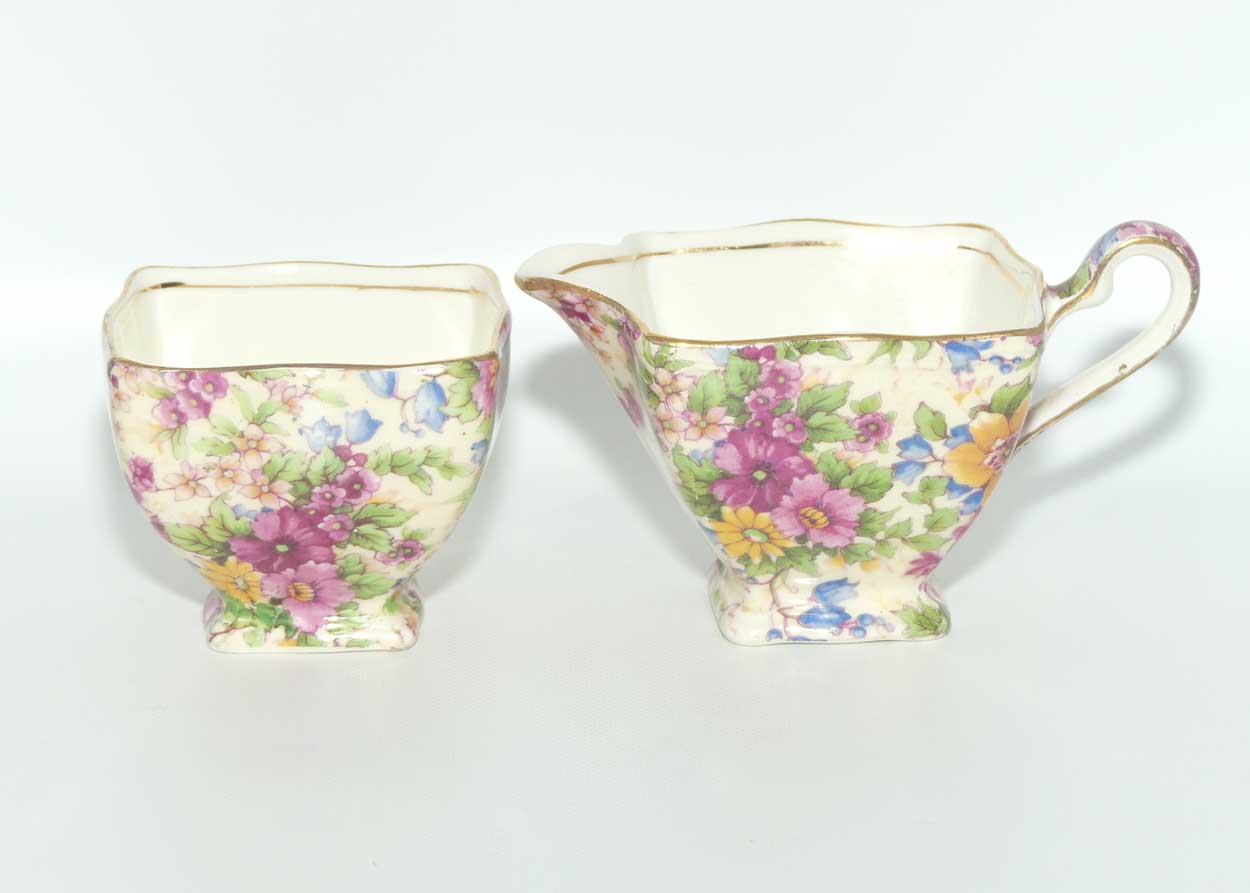 Royal Winton Chintz milk and sugar | Cheadle pattern | Ascot shape