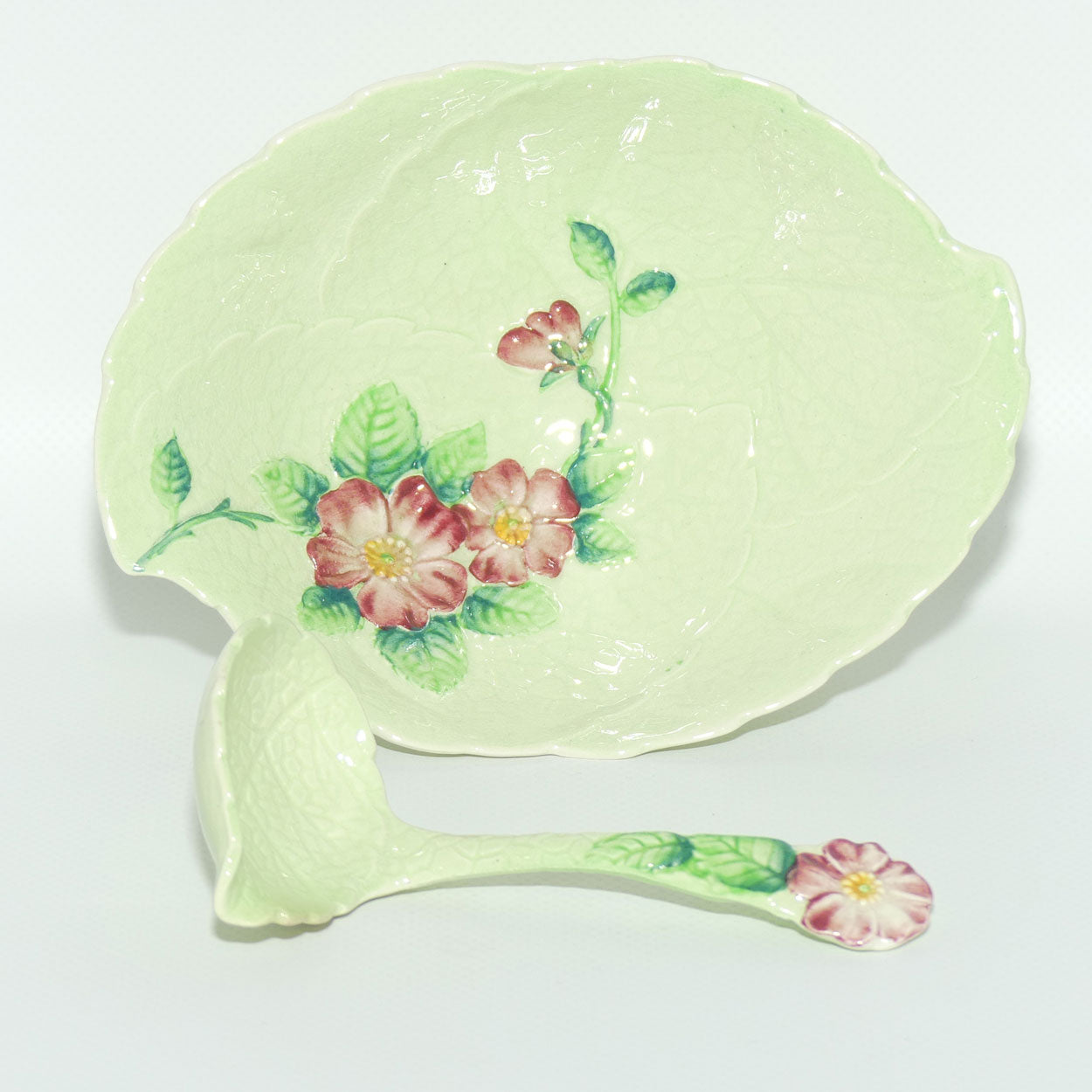 Carlton Ware Wild Rose pattern small footed comport and ladle spoon
