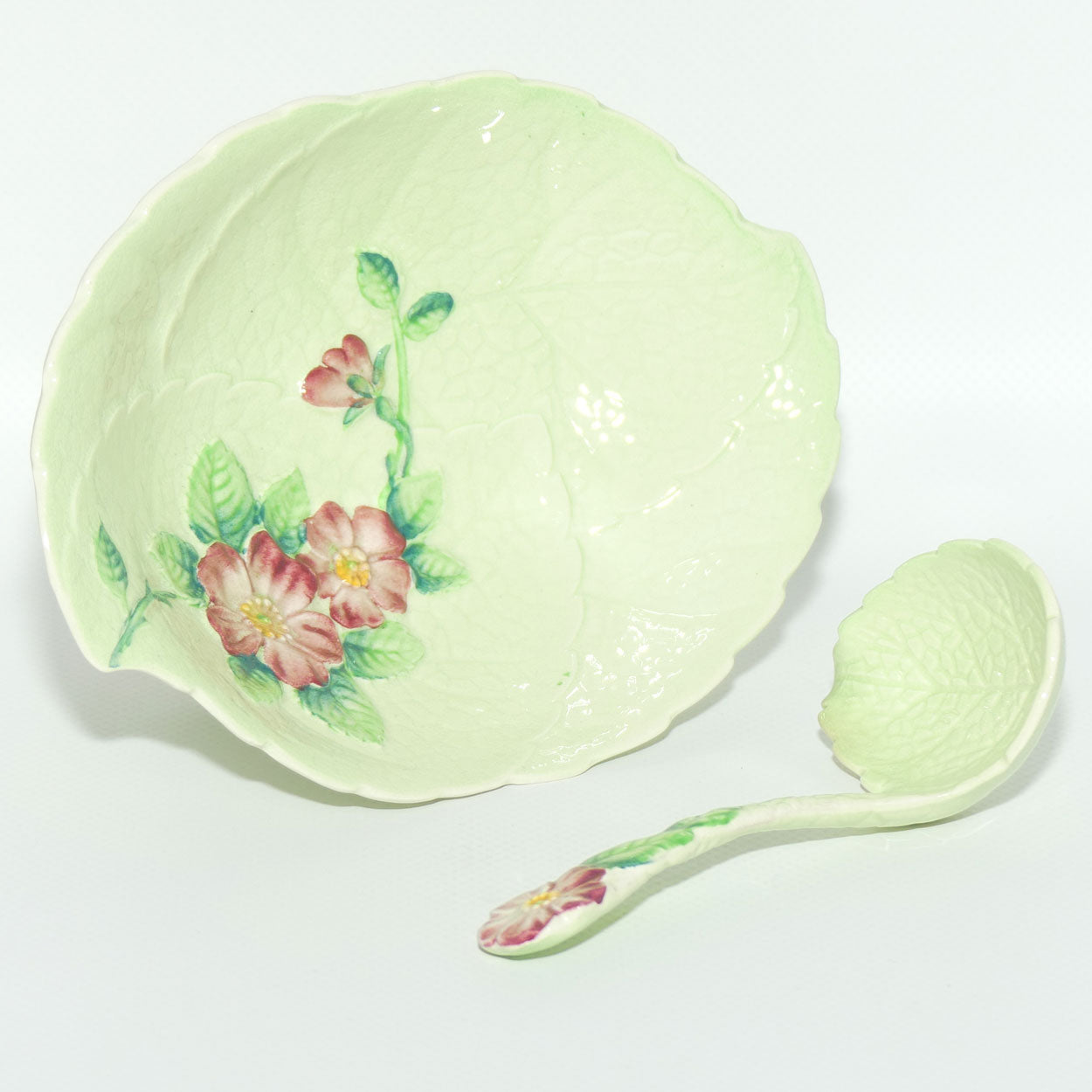 Carlton Ware Wild Rose pattern small footed comport and ladle spoon