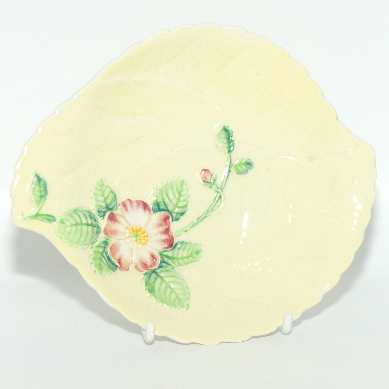 Carlton Ware Wild Rose pattern dish | #2 | Light Yellow Ground | 15cm diam