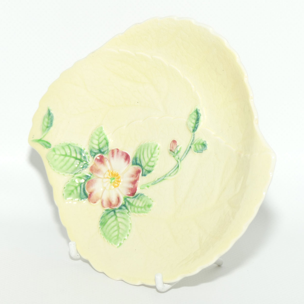 Carlton Ware Wild Rose pattern dish | #2 | Light Yellow Ground | 15cm diam