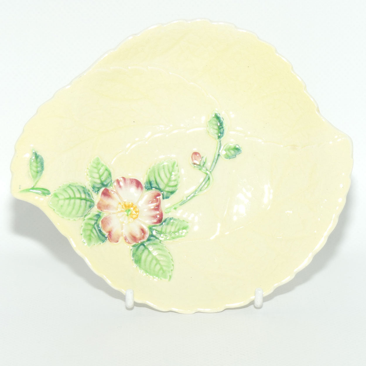 Carlton Ware Wild Rose pattern dish | #2 | Light Yellow Ground | 15cm diam