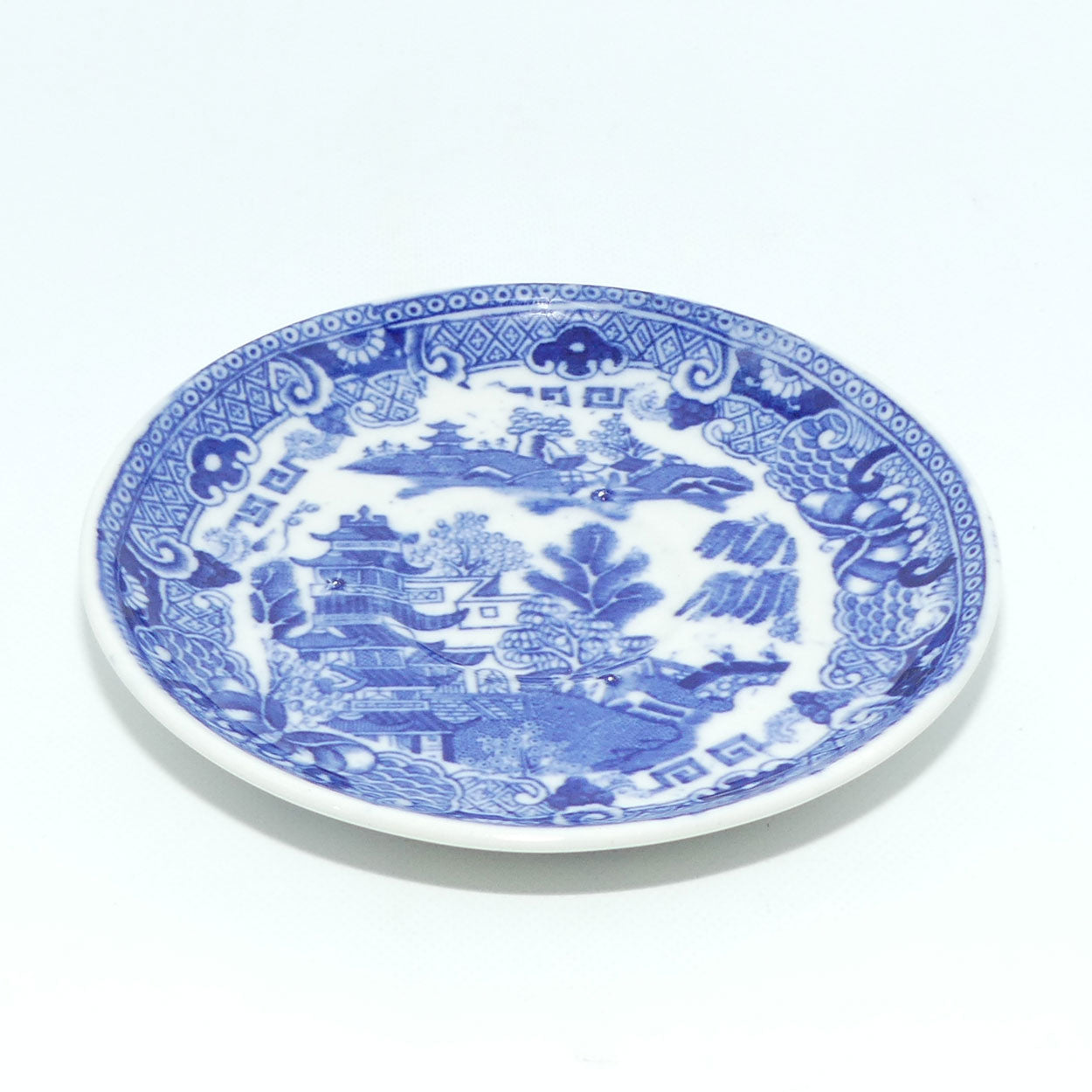 W Ridgways Semi China Old Willow pattern coffee duo 