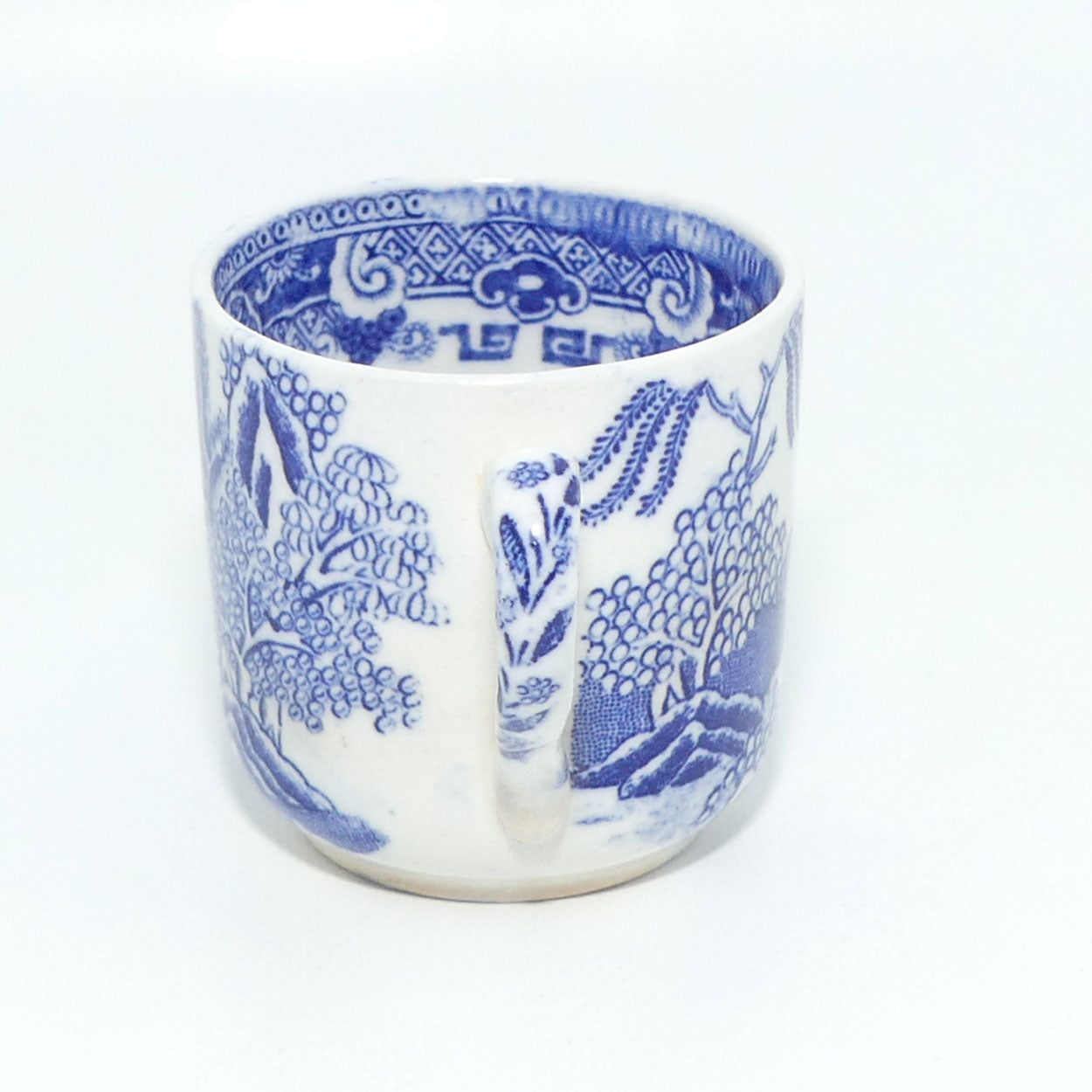 W Ridgways Semi China Old Willow pattern coffee duo 