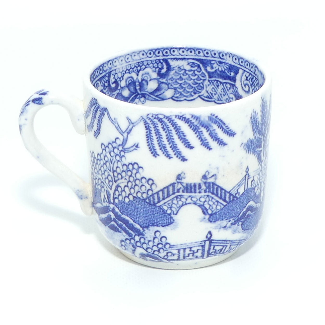 W Ridgways Semi China Old Willow pattern coffee duo 