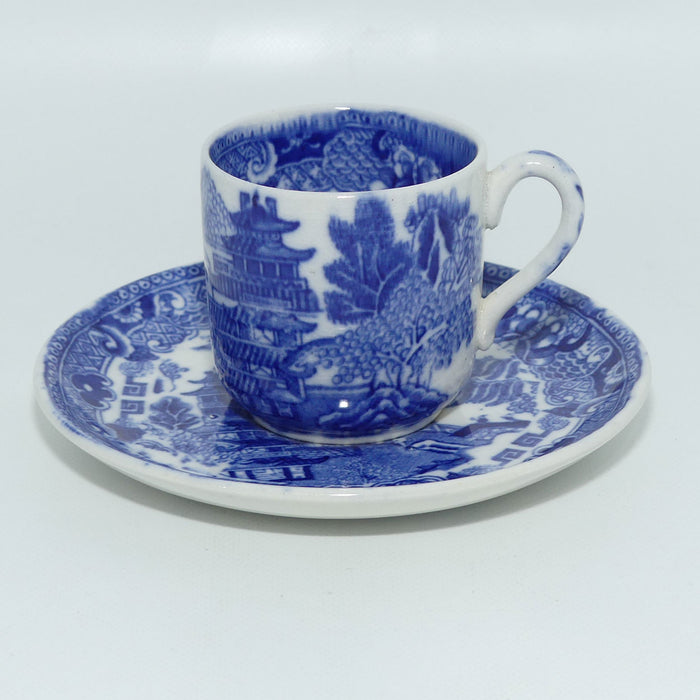 W Ridgways Semi China Old Willow pattern coffee duo #3