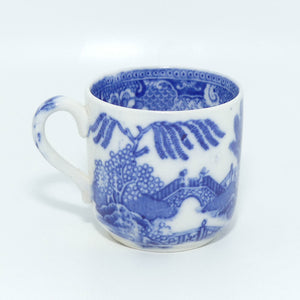 W Ridgways Semi China Old Willow pattern coffee duo