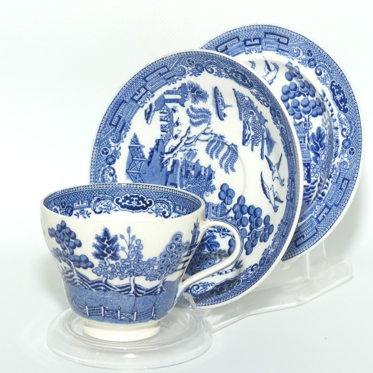 Wedgwood Old Willow pattern trio