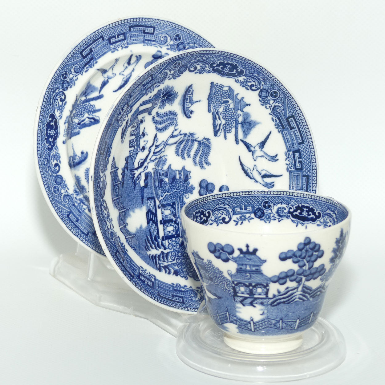 Wedgwood Old Willow pattern trio