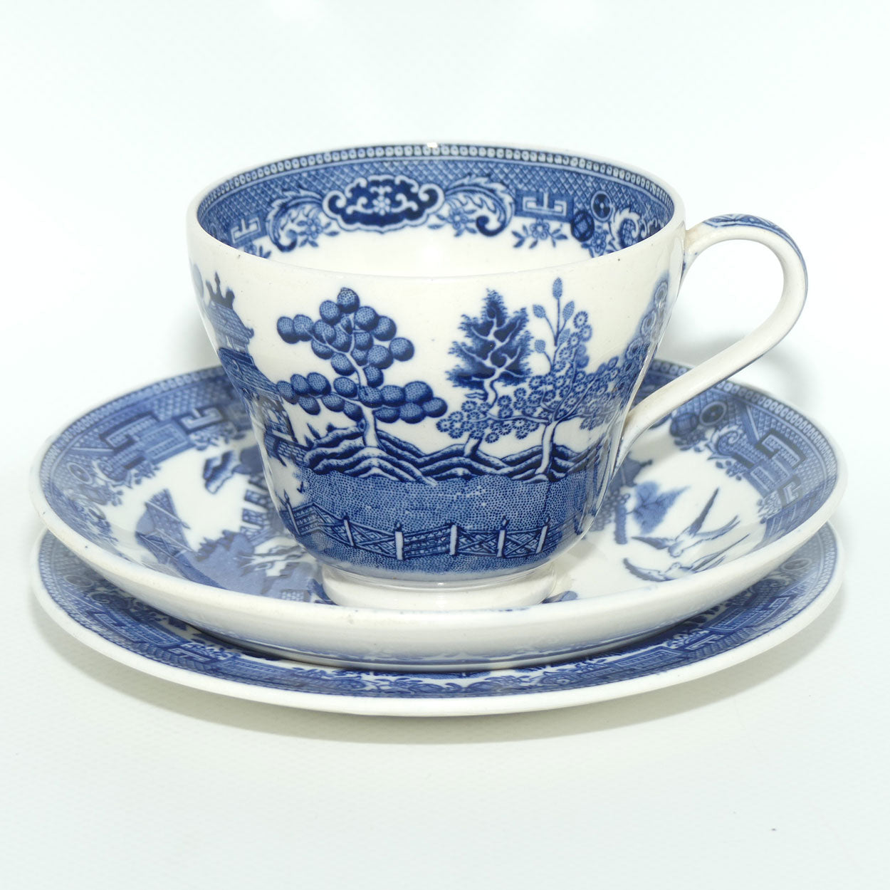 Wedgwood Old Willow pattern trio