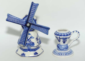 Delft Blue Handpainted | Windmill figure and Candle Holder