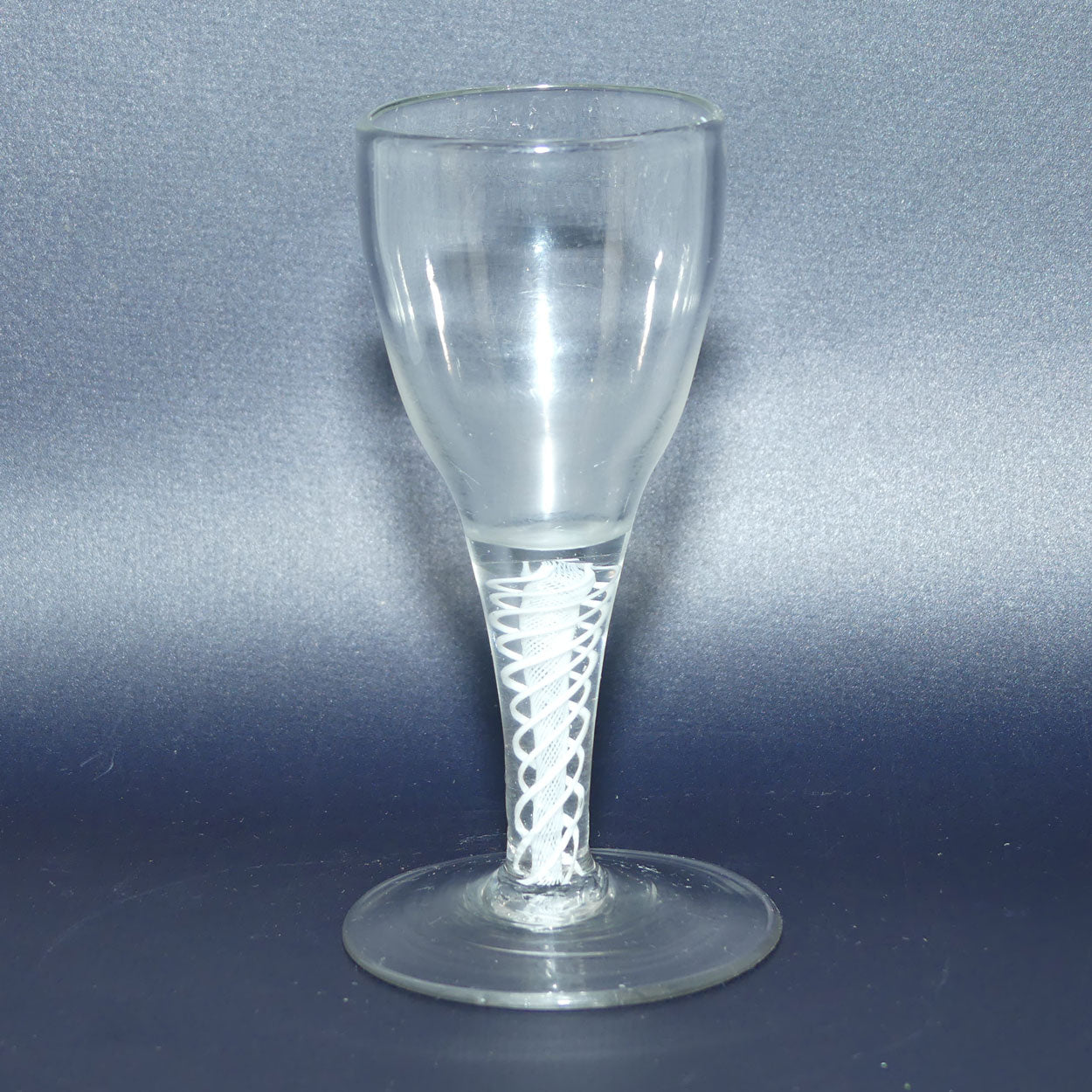 18th Century Georgian Wine Glass with Double Series Opaque Twist | Cotton twist stem