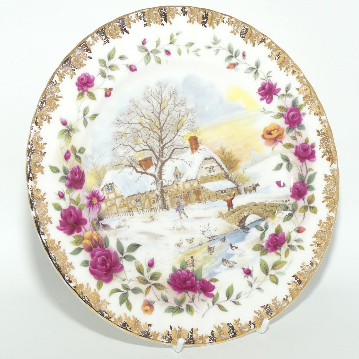 Royal Albert Bone China England | Four Seasons series plate | Winter by FF Errill | boxed