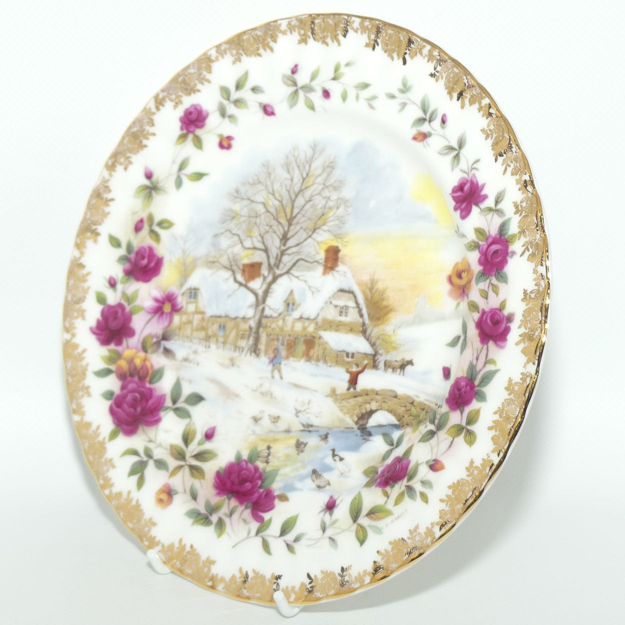 Royal Albert Bone China England | Four Seasons series plate | Winter by FF Errill | boxed