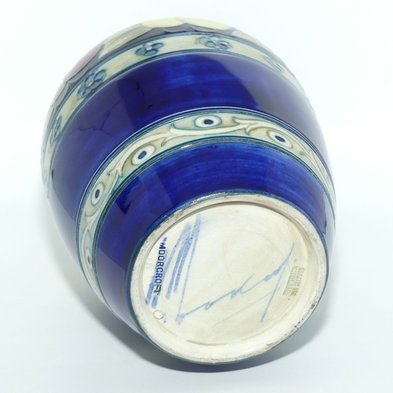 William Moorcroft Banded Wisteria vase 216/6 (Three Bands)