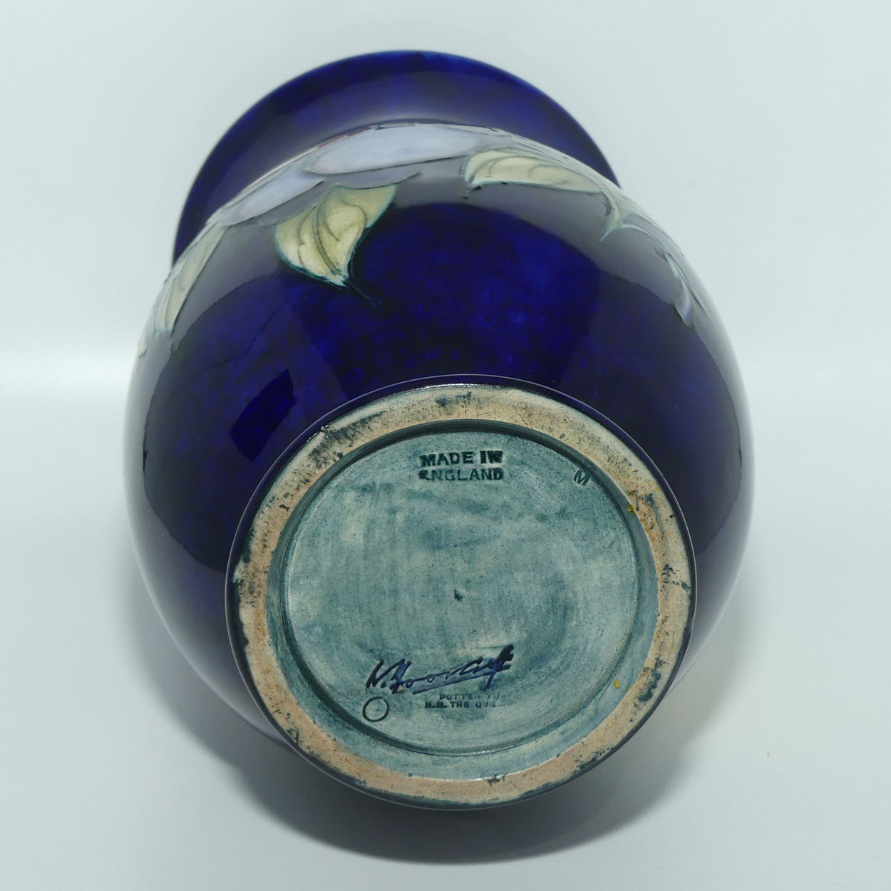 William Moorcroft Wisteria unusual ovoid shape vase