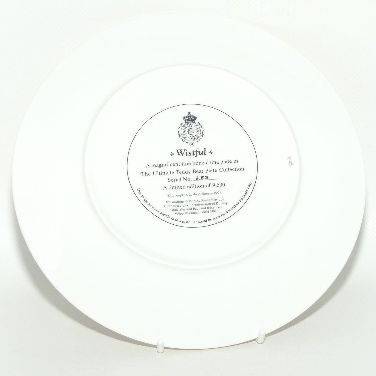 Royal Worcester The Ultimate Teddy Bear Plate Collection | Wistful | boxed