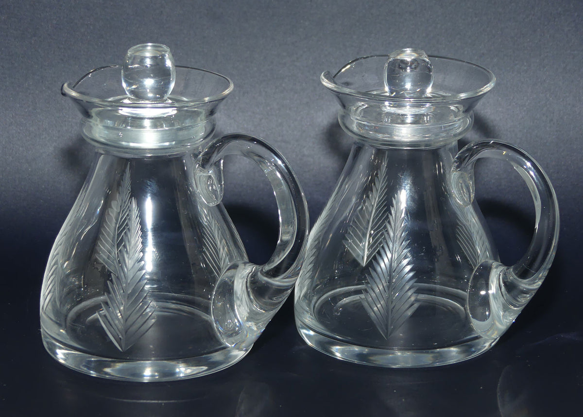 Stuart Crystal Woodchester pair of mint jugs