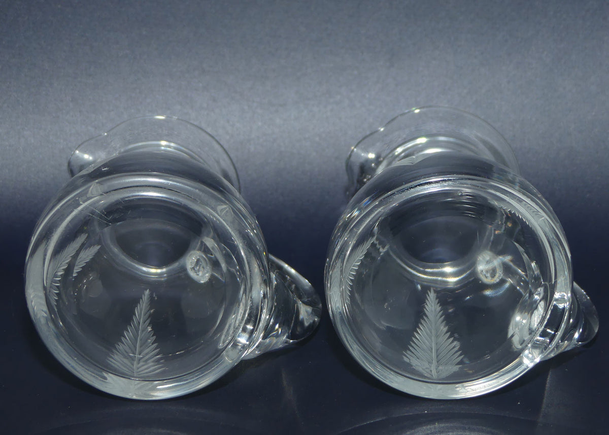 Stuart Crystal Woodchester pair of mint jugs