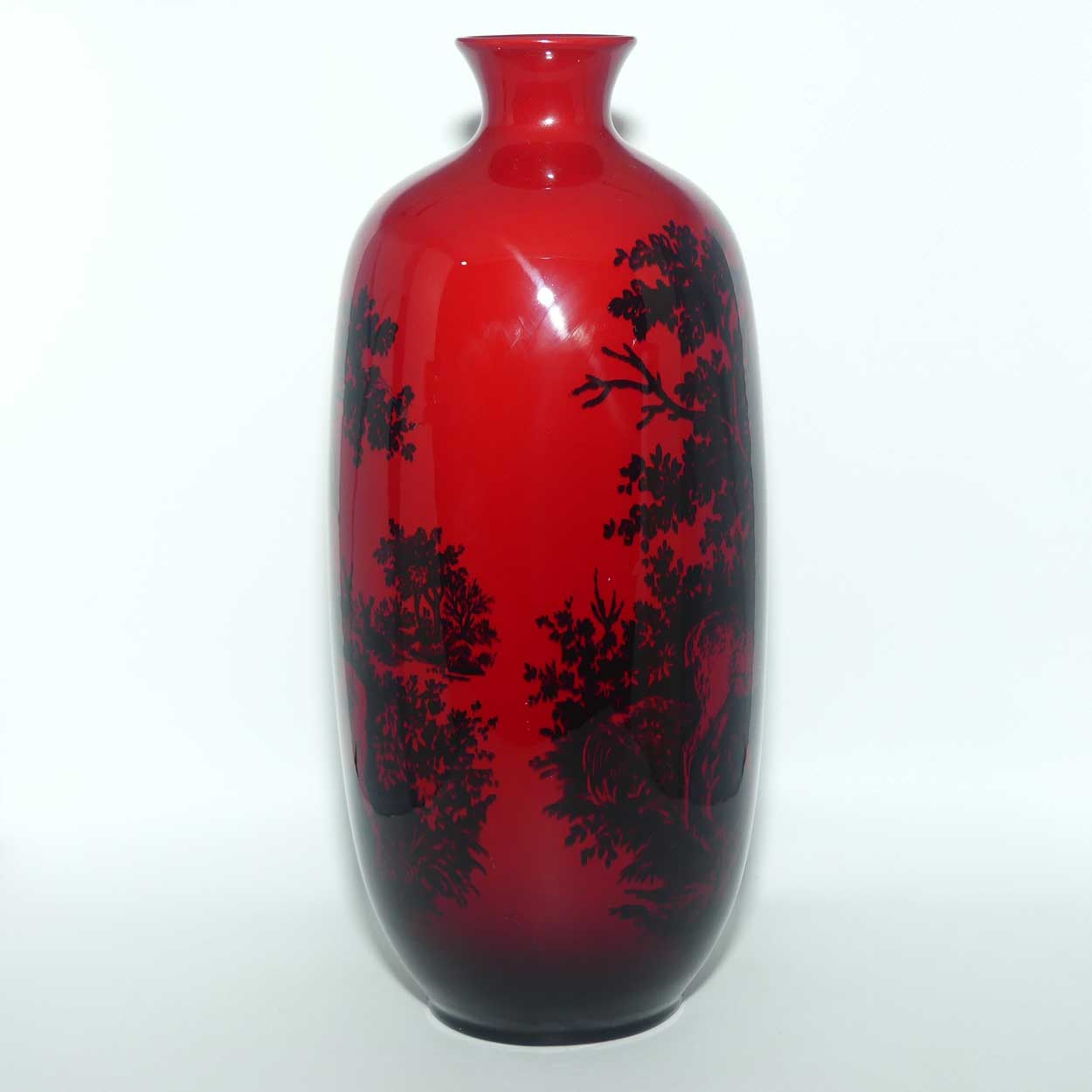 Royal Doulton Flambe Woodcut Highland Deer tall vase | Shape 1619 | #2